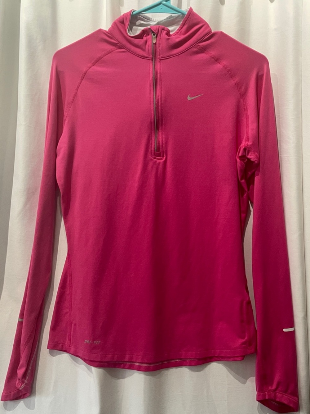 Nike Women’s Hot Pink Half-Zip Long Sleeve Top